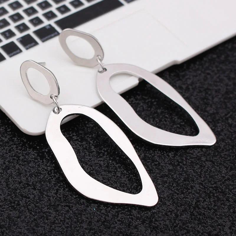 Einfache Design Unregelmäßige Geometrische Ohrringe Für Frauen Trendy Metall Tropfen Ohrringe Pendientes Mode Schmuck