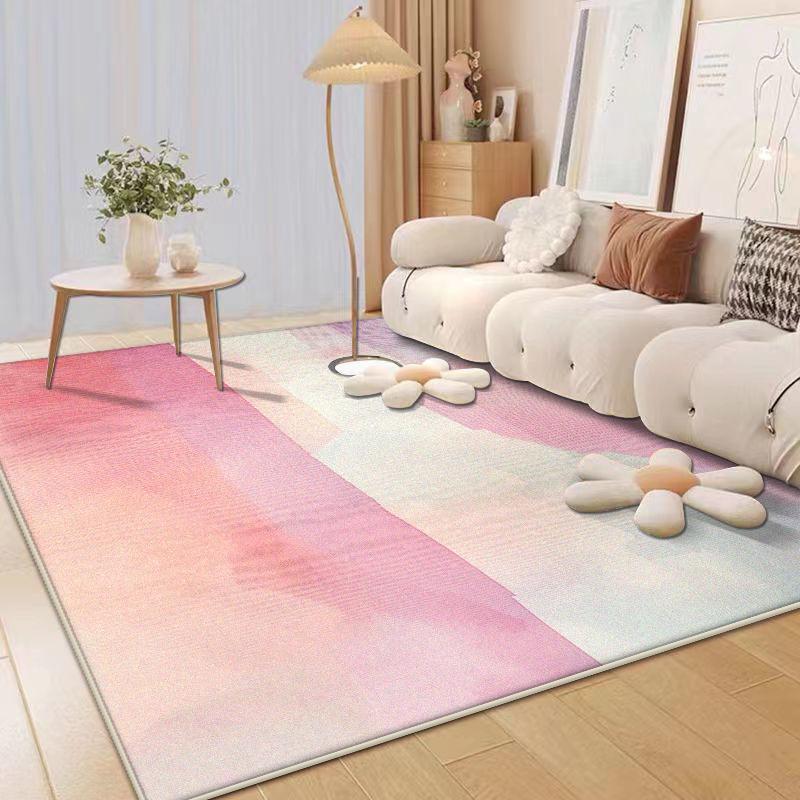 Tapetes Rosa de Luxo Nórdico Decoração de Sala de Estar Casa Tapete Simples Quarto de Menina Moderna Tapete Macio de Chão Quarto Cabeceira Tapetes Grandes