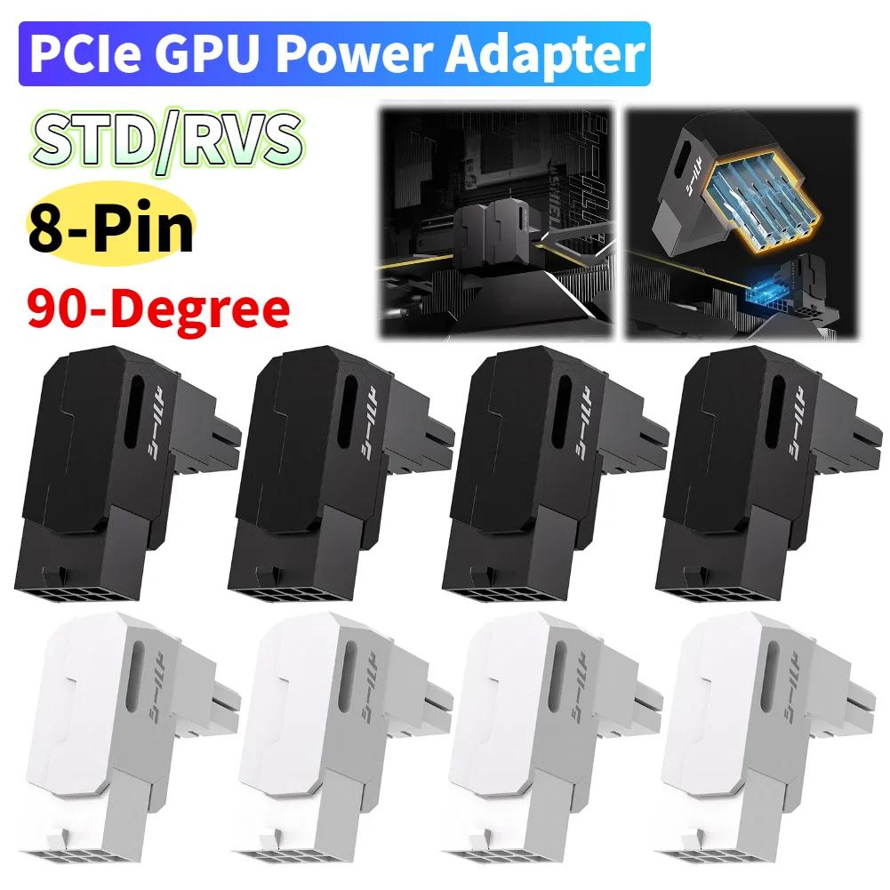 8-Pin PCIe GPU Power Adapter 90-Degree Angled Connector Power Interfaces Steering Head for Desktop PC Graphics Card