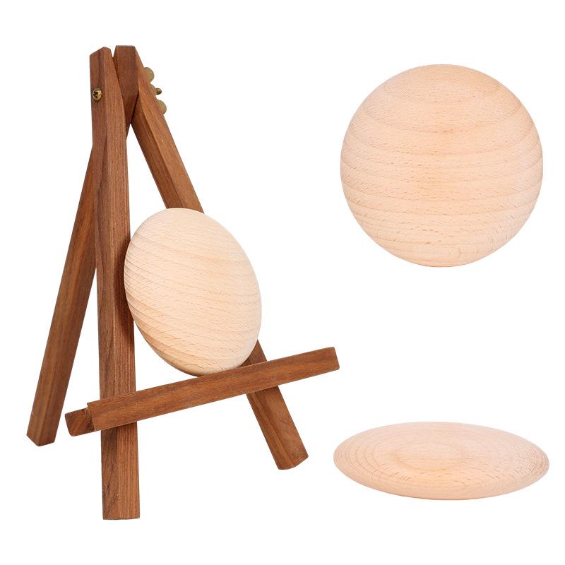 Round Solid Wood Painting Board with Customizable Styles