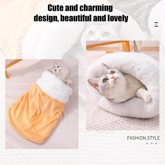 Katzen-Schlafsack Gemütliche Winter-Katzenhöhle Bett Weicher Plüsch Katzen-Sack Warmer Haustier-Tunnel Versteck Beruhigendes Bett für Wohnungskatzen Kätzchen