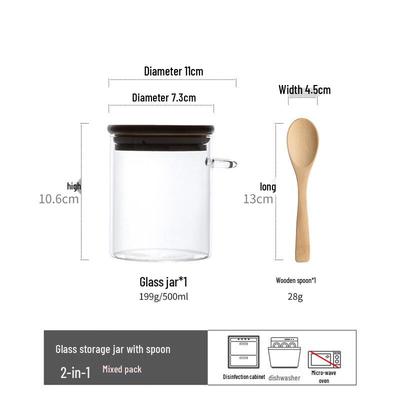 Glass Storage Jar with Spoon Set
