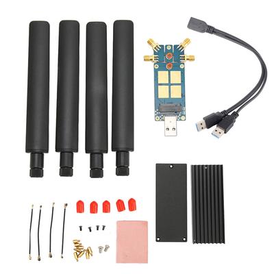 5G DONGLE Expansion Board 4 Antennas Aluminum Alloy ABS USB3.1 To M.2 Key B Card for 5G Module