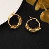 Stainless Steel Reticulate Hoop Earrings for Women Simple Fashion Party Earring Zircon Gifts
