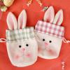 Easter Rabbit Candy Bag Large Cute Long Ears Bunny Plush Drawstring Gift Bag Easter Treat Bags Spring Decor For Kids Boys Girls