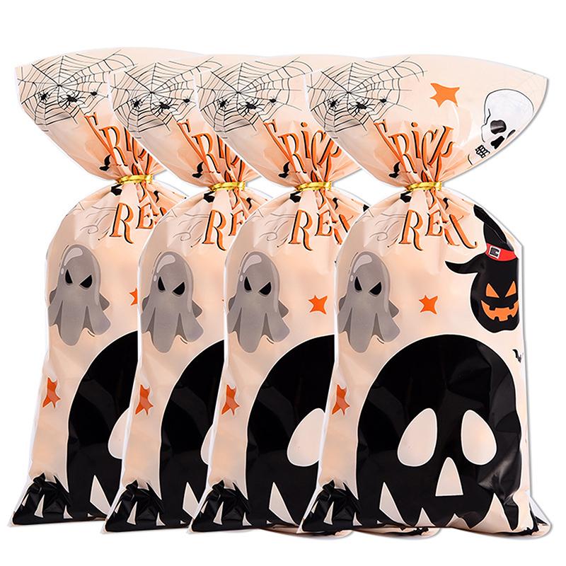 50Pcs Halloween Gift Bags Candy Cookie Packaging Bags Halloween Party Decor Supplies