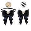 College Style Lace Ribbon Bowtie Elegant Collar Rhinestones Jewelry  Fashion Jewelry Gifts
