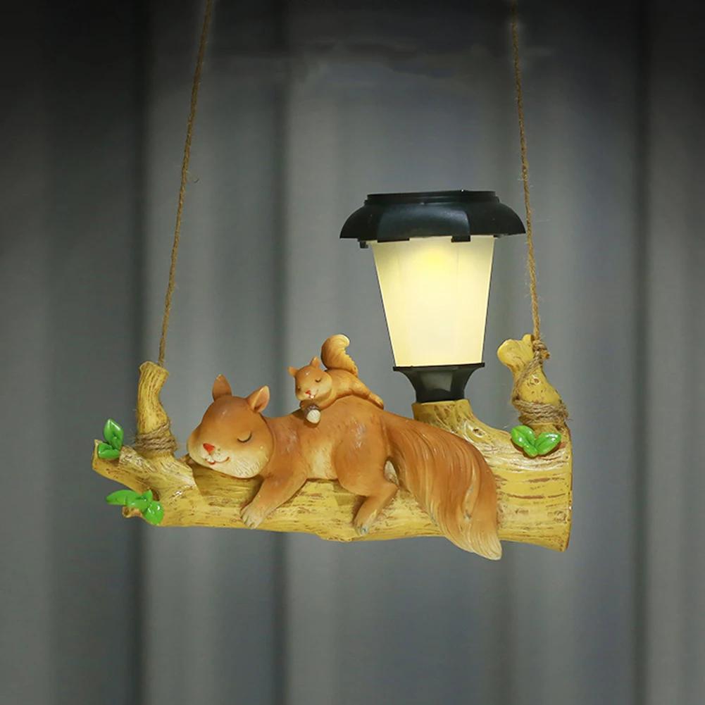 Squirrel Sloth Solar Decorative Lamp Cartoon Animal Statue LED Porch Lamp Creative Waterproof Removable for Home Path Aisle Lawn