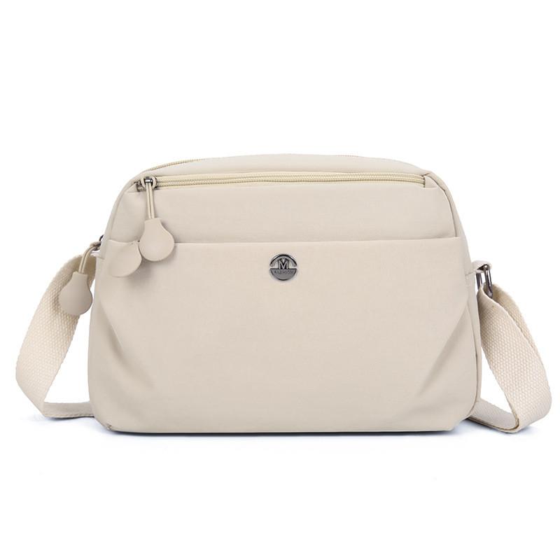 Crossbody Nylon Square Bag With Top Zipper And Inner Pocket For Casual Outings