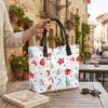 Christmas Gnome Print Tote Bag Casual Large Capacity Handbag for Holiday Daily Use