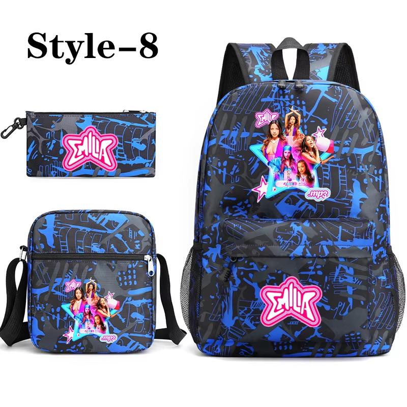 

New Fashion Emilia Mernes 3-Piece Backpack Boys Girls School Emilia Mernes Backpack Shoulder Bag Pencil Bag School Book Bag