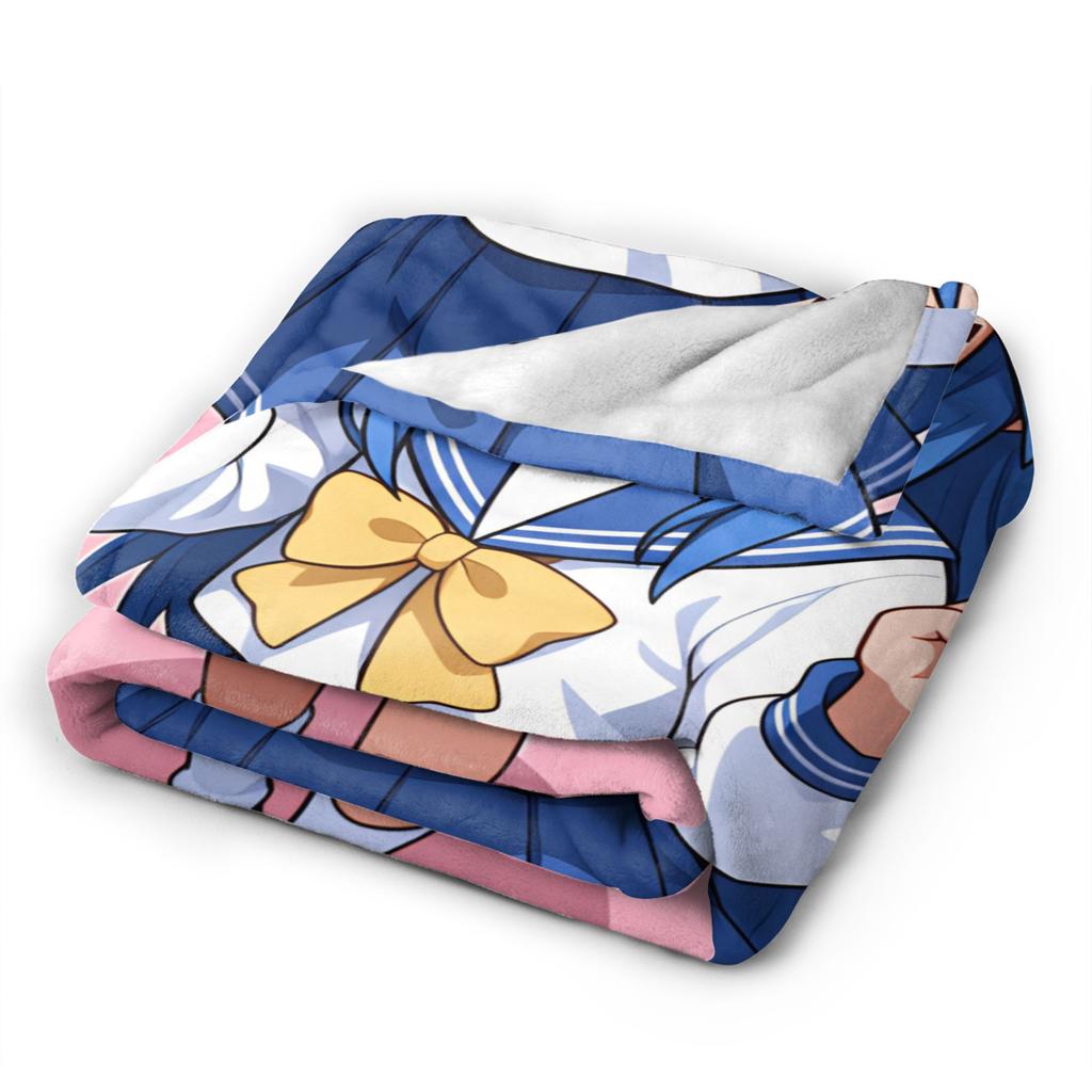 Konata izumi L-Lucky S-Star Blankets Quality Warm Soft Throw Blanket Winter Plane Travel Couch Bed Pattern Bedspread