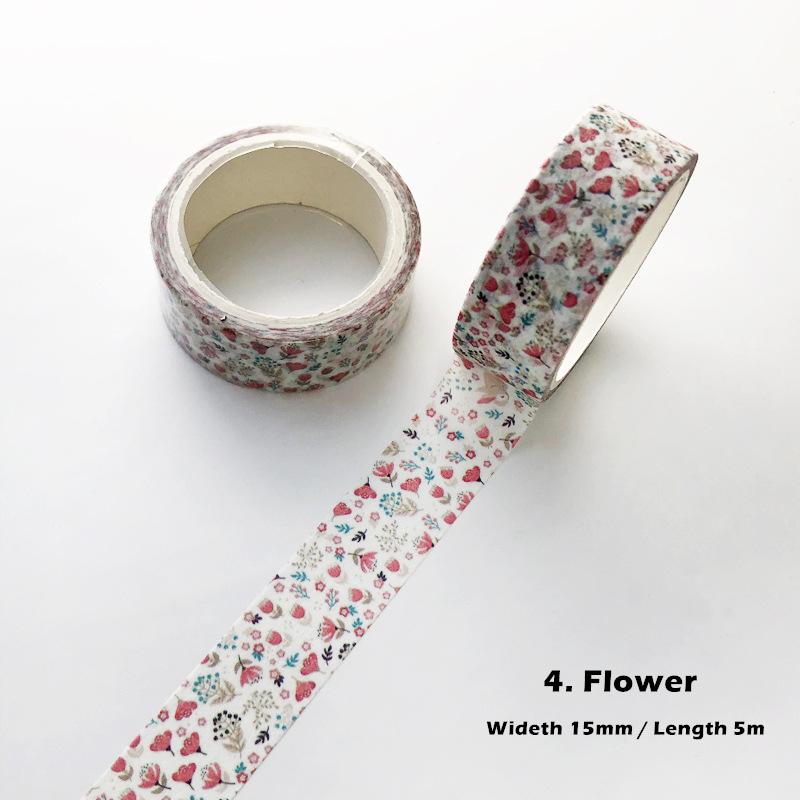 14 Design Green Plant Collection Washi Tape 15mm Leaf Fruit Plaid Mozaika Wzór Taśma maskująca Naklejka dekoracyjna