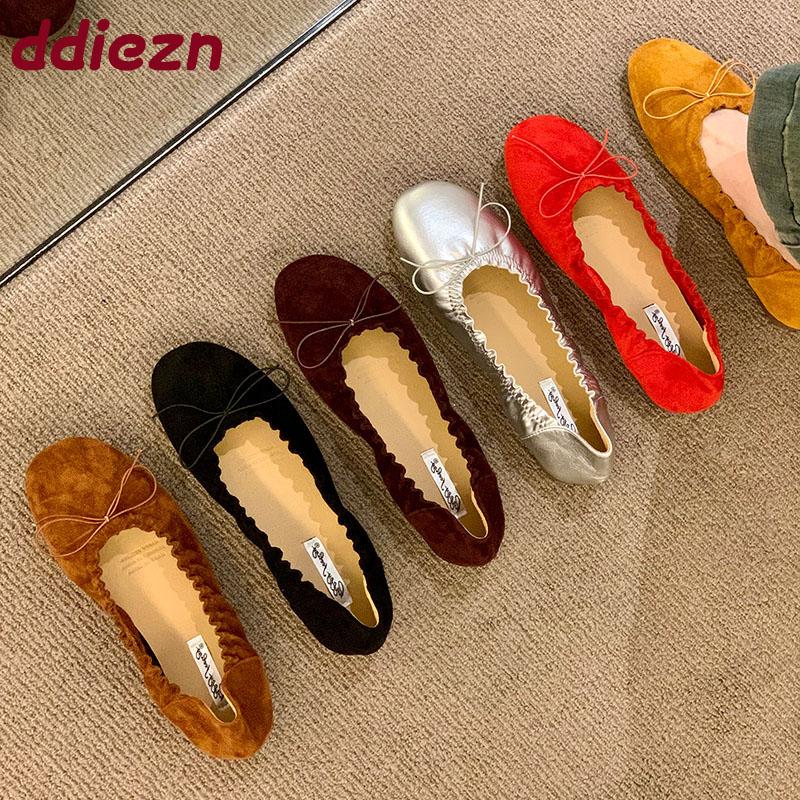 Fashion Fashion Slip On Women Flats Shallow Shoes Soft Casual Female Butterfly-Knot Footwear Round Toe Ladies Flats With Shoes