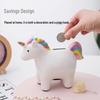 Regenbogen-Einhorn Keramik Sparschwein – Kinder Heimdeko Ornament