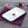 Pure White Ceramic Chee Cheong Fun Plate - Rectangular Sushi & Barbecue Dish for Western Cuisine