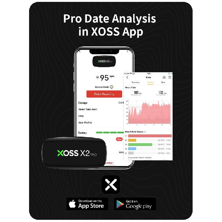 XOSS X2 Pro Fascia pettorale Sensore di frequenza cardiaca Impermeabile Bluetooth ANT+ Monitor Smart per la salute e il fitness della bicicletta