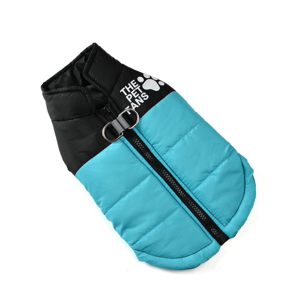 

Теплая куртка для собак, зимняя ветрозащитная одежда для щенков маленьких и средних собак с D-образным кольцом, светоотражающий костюм для чихуахуа, шнауцера, пальто XXL синий