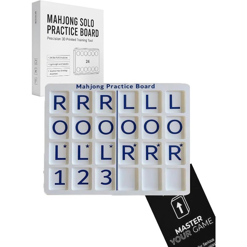 Mahjong Solo Practice Board, Compatible with American Mahjong Tiles with 24 Slots, 3D Printed Portable Mahjong Practice Board for Strategy Training