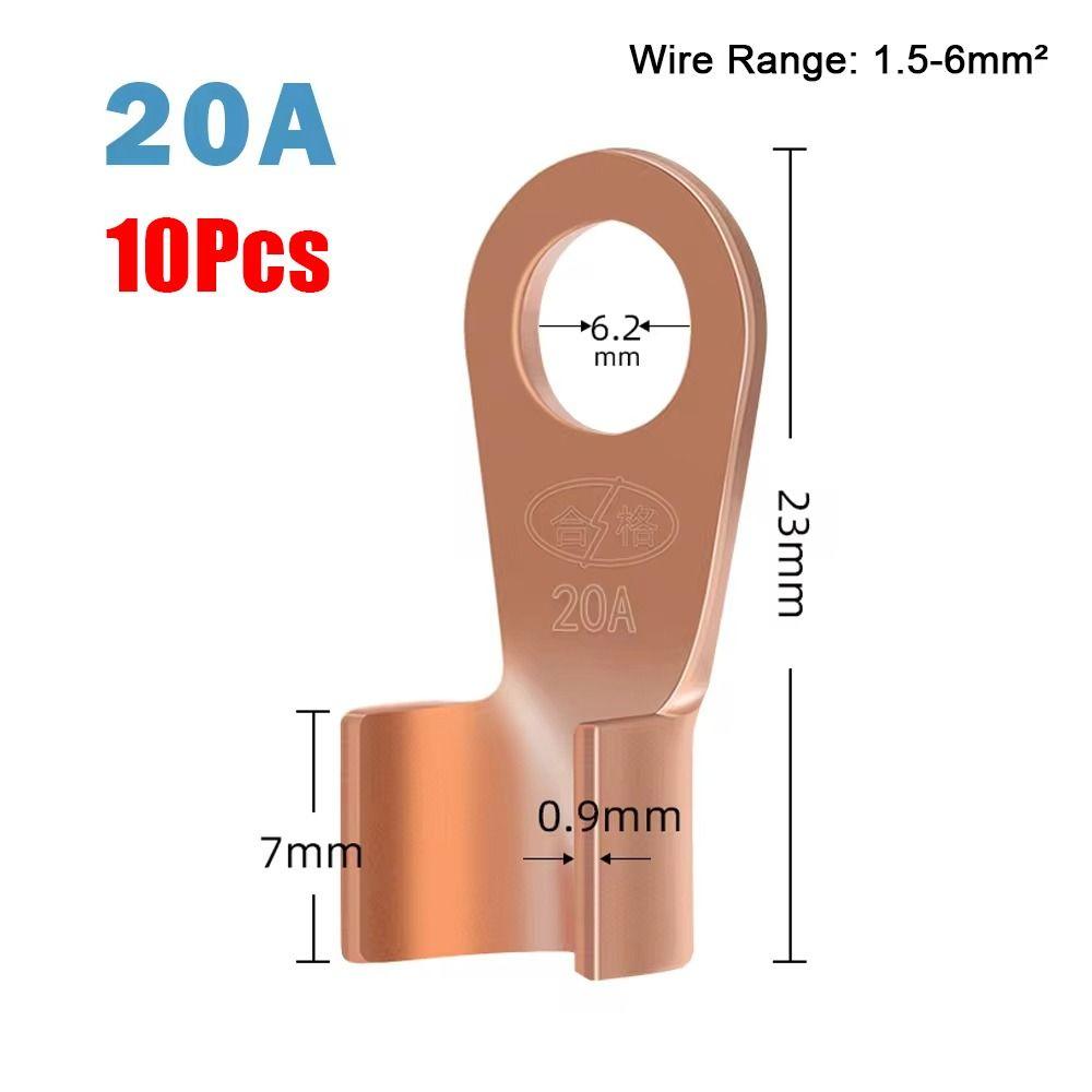 5/10Pcs OT Type Wire Nose Terminal Crimp Non-Insulated 1.5-16mm2 Cable Connector Kit OT 10A-400A Bolt Hole Tinned Copper Lugs