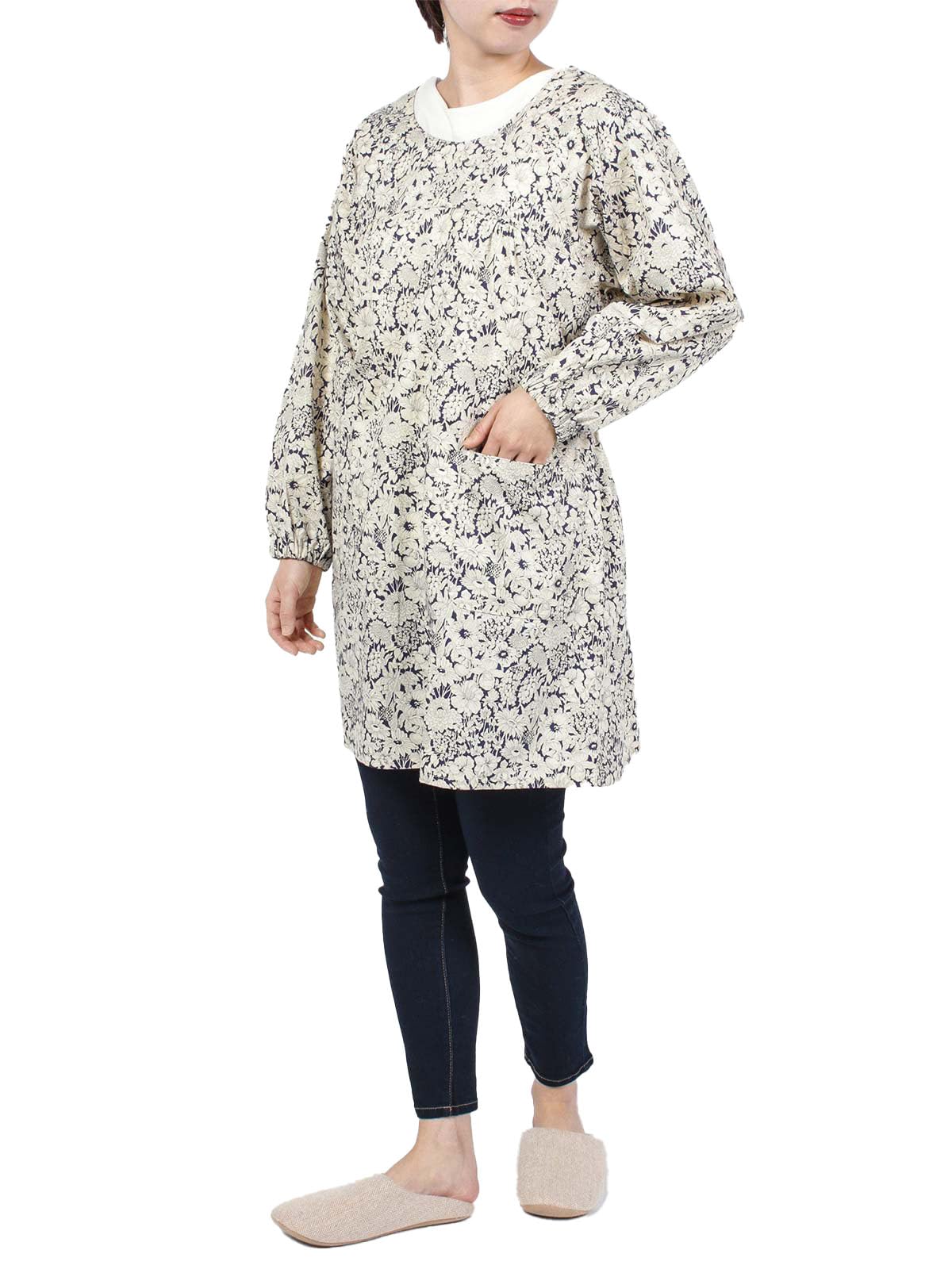 

LICIE LIBERTY Принт Эдвай хлопок 40 Бродклот Кулинарное кимоно Каппо Смок Фартук 70553022 Ком Бесплатно [NAIGAI] Водоотталкивающий 100% Завязывающийся сзади Женский 40.