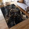 Luxury Black Marble Pattern Carpet with Gold Veins for Living Room Decor Suitable for use as an anti-slip for living room bedroom sofas