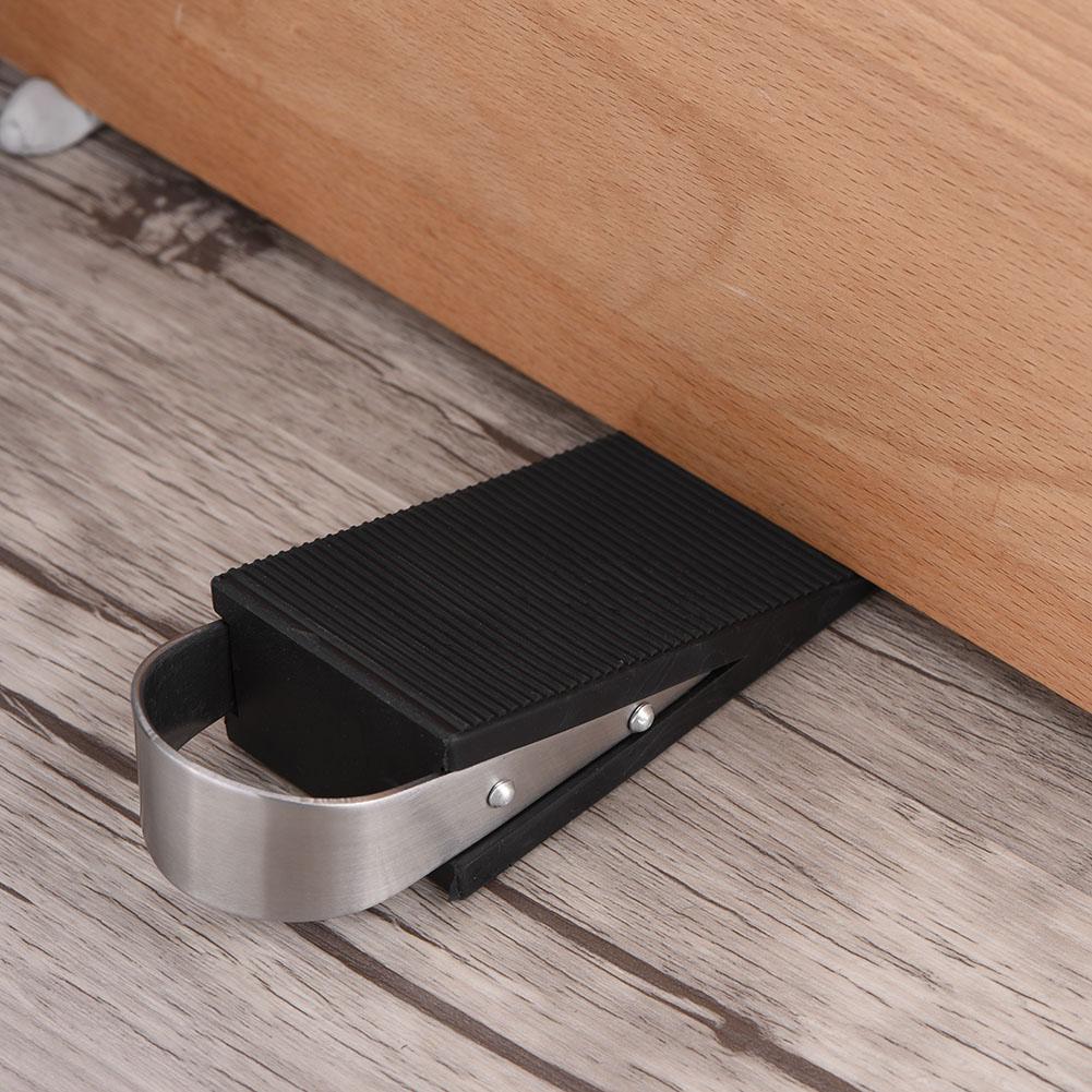 Rubber Door  , Stainless Steel Door Stopper with Modern Design, for Home School Use, Works On All  S
