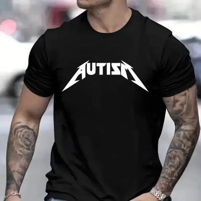 Autismus Awareness Print Herren T-Shirt Casual Fashion T-Shirts Soft Fashion T-Shirt Kleidung Harajuku Bequemes Herren T-Shirt Top