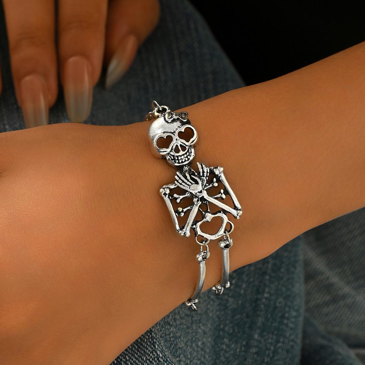 

Женский браслет Универсальный Личность Дизайн Черепа Хип-хоп Браслет Хэллоуин Украшения для Женщин SL7980
