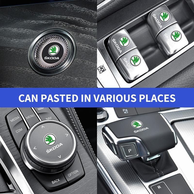 New Car Interior Sticker Central Control Decals Emblem Badge for Skoda Fabia Kodiaq Kamiq Superb Yeti Octavia Enyaq Rapid Karoq Derivati