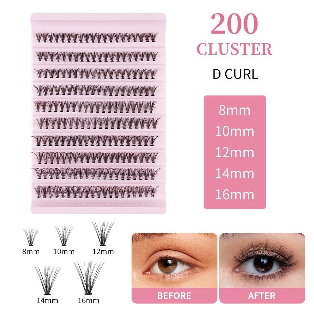 30P40P Hot Melt Multi-Haired False Eyelashes Segmented Self-Grafting Thick Natural Stage Flat False Eyelashes