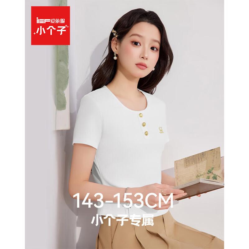 IEF 2026 Summer Petite Round Neck Slim-Fit T-Shirt XS