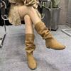 Stivali Donna Autunno 2025 Nuovi Spice Girl Vintage Stile Millennio Traspiranti Antiscivolo Stivali Skinny con Design Maillard Vuoto