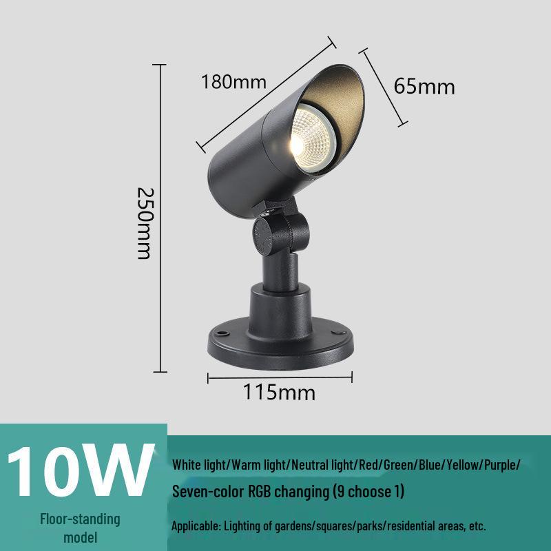 Waterproof Outdoor Tree Spotlight with Garden Ground Plug, Lawn Floodlight for Courtyard Landscapes