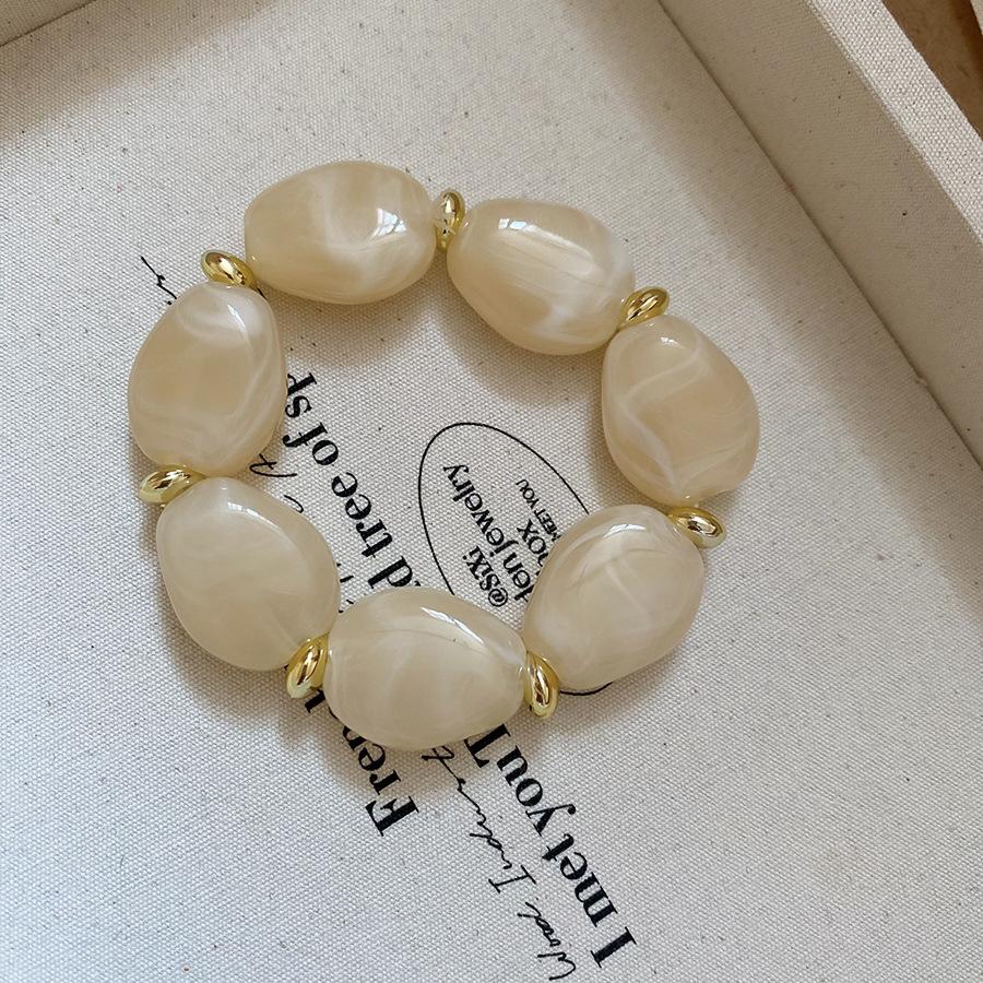 Bohomia Irregular Acrylic Oval Elastic Beaded Strand Bracelets for Women Vintage Leisure Bracelet Fashion Jewelry Gifts