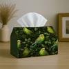 1pc Party Tissue Box with a Botanical Bird Design, a Versatile Tissue Holder Featuring Green Parrot And Leaf Patterns, Ideal for Outdoor Gatherings, D