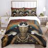 3pcs bedding set Royal Feline Includes 1 Comforter + 2 Pillowcases, Without Pillow Inserts, Soft Comfortable, Lightweight Breathable, Printe
