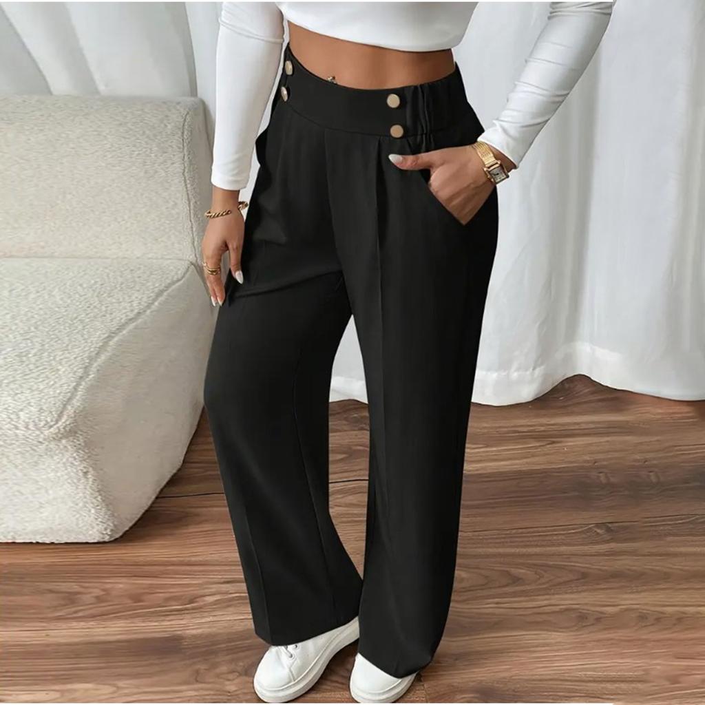 Women's Pants  With Pockets Business Work Casual Trousers Lightweight Caual Loose Trousers