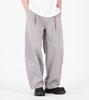 Beoteunseoul One-Pleat Wide Balloon Fit Cotton Pants (Light Gray)