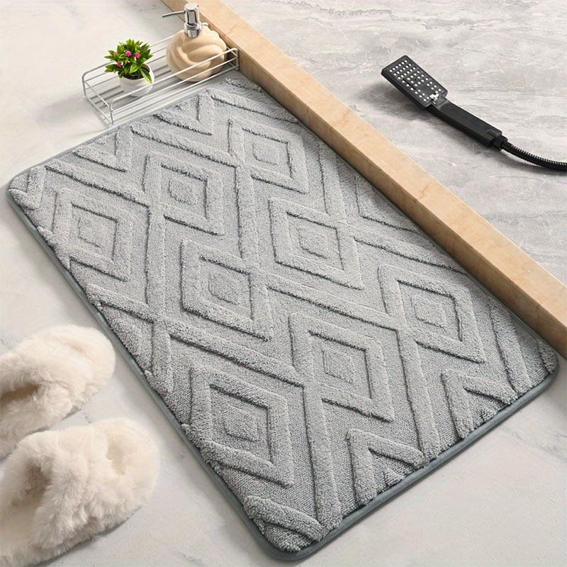 

Soft Microfiber Bath Mat Diamond Jacquard Design Non-slip Absorbent Shower Mat Bedroom Door Mat Home Decor 40x60cm