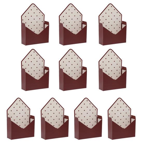 10 Pcs Valentine's Day Floral Envelope Boxes Empty Florist Bouquet Packaging Box Folding Paper Envelope Gift Box for Party Flower Wrapping Supplies