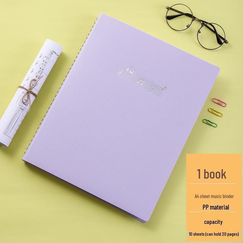 Morandi Non-Reflective A4 Piano Sheet Music Folder with Clip