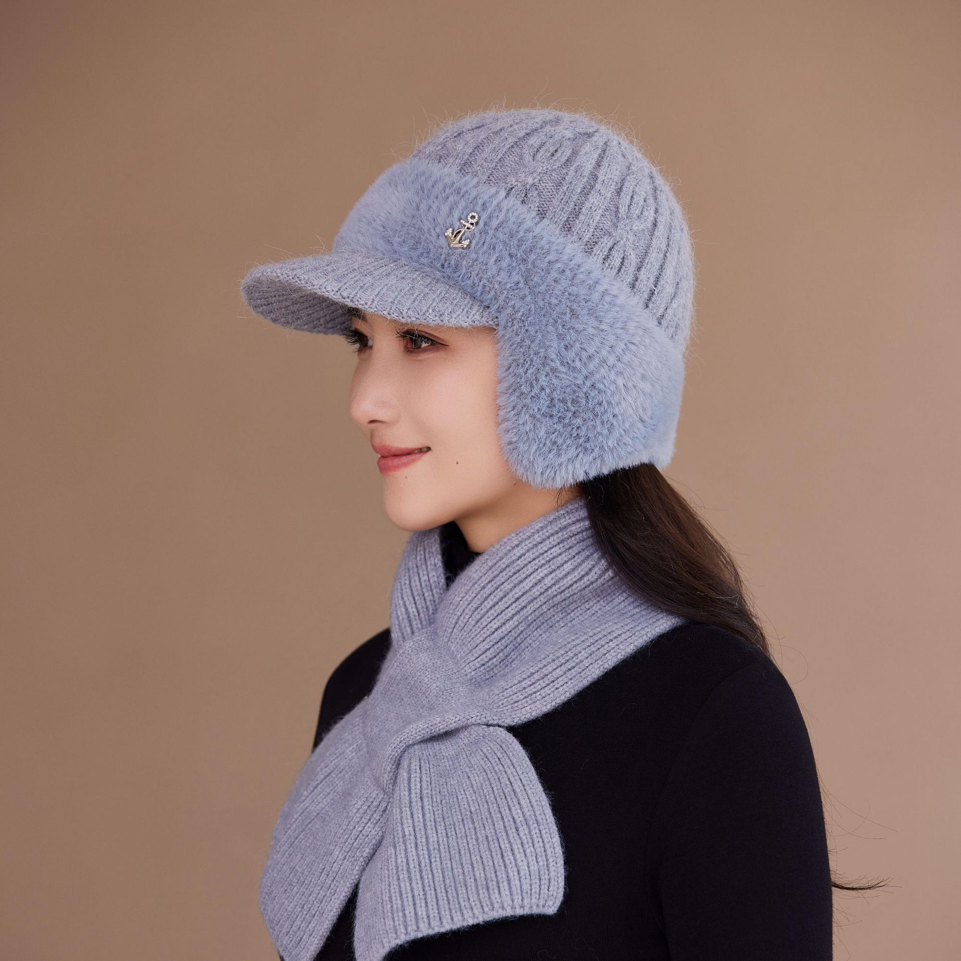 

Old Lady and Grandma Knitted Woolen Hat Mother Hat Elderly Ladies Middle-aged Flowers Autumn and Winter Plus Velvet and Thickening one size