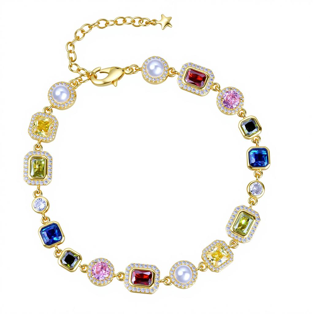 Bijoux Hip Hop Zircone Cubique Zircon Pierre Précieuse Multicolore Émail Motif Couleur Mixte Chaîne Collier