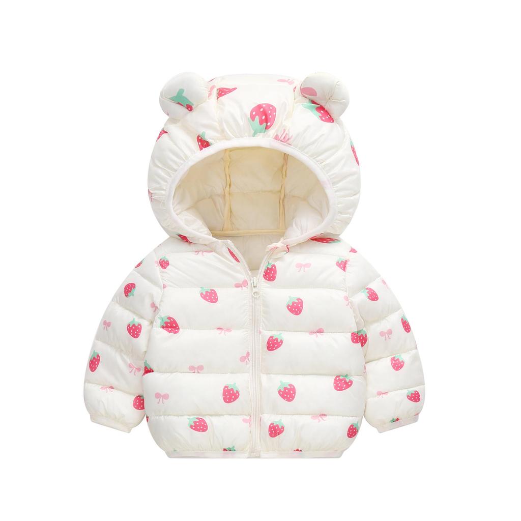 Children's Lightweight Autumn/Winter Cartoon Down Cotton Jacket for Boys and Girls - Small/Medium, Thickened Outerwear.