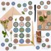 500Pcs/Roll Retro Flower Pattern Art Kids Rewards Stickers - DIY Scrapbooks Album Decor Sealing Label Decals