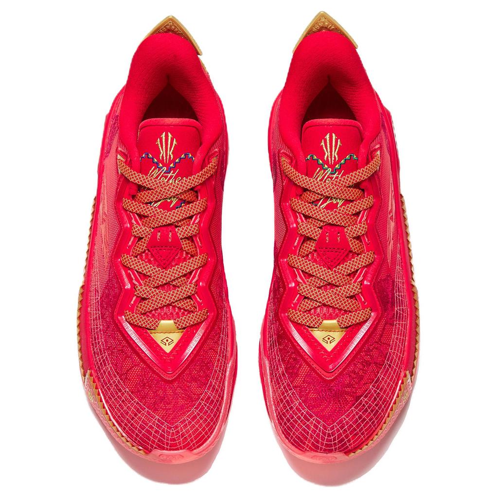 Anta KAI 2 Cushioning Abrasion Resistant Rebound Low top Basketball Shoes Men's Red Gold Sneakers 112531111S-4