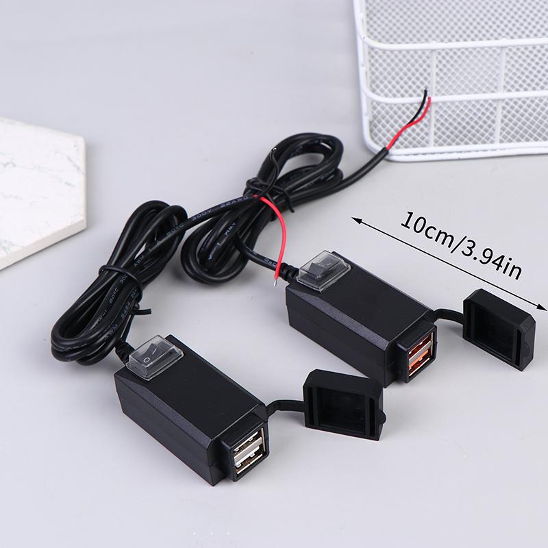 Motorcycle Vehicle-Mounted Charger Waterproof Usb Adapter 12V Phone Dual Usb Port Quick Charge 3.0 With Switch Moto Accessory