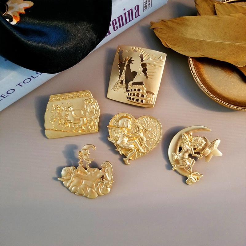 Distinctive Retro Egyptian Cupid Brooch Pin In Durable Alloy Material Ideal For Fashion Enthusiasts