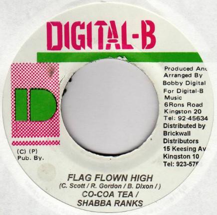 

7inch Record COCOA TEA SHABBA RANKS Flag Flown High NONE DigitalB Jamaica Reggae Ska Dub Used